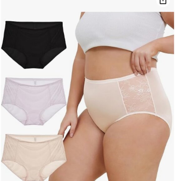 Innersy Women's Plus Size Floral Lacy Nylon Underwear - Picture 1 of 2